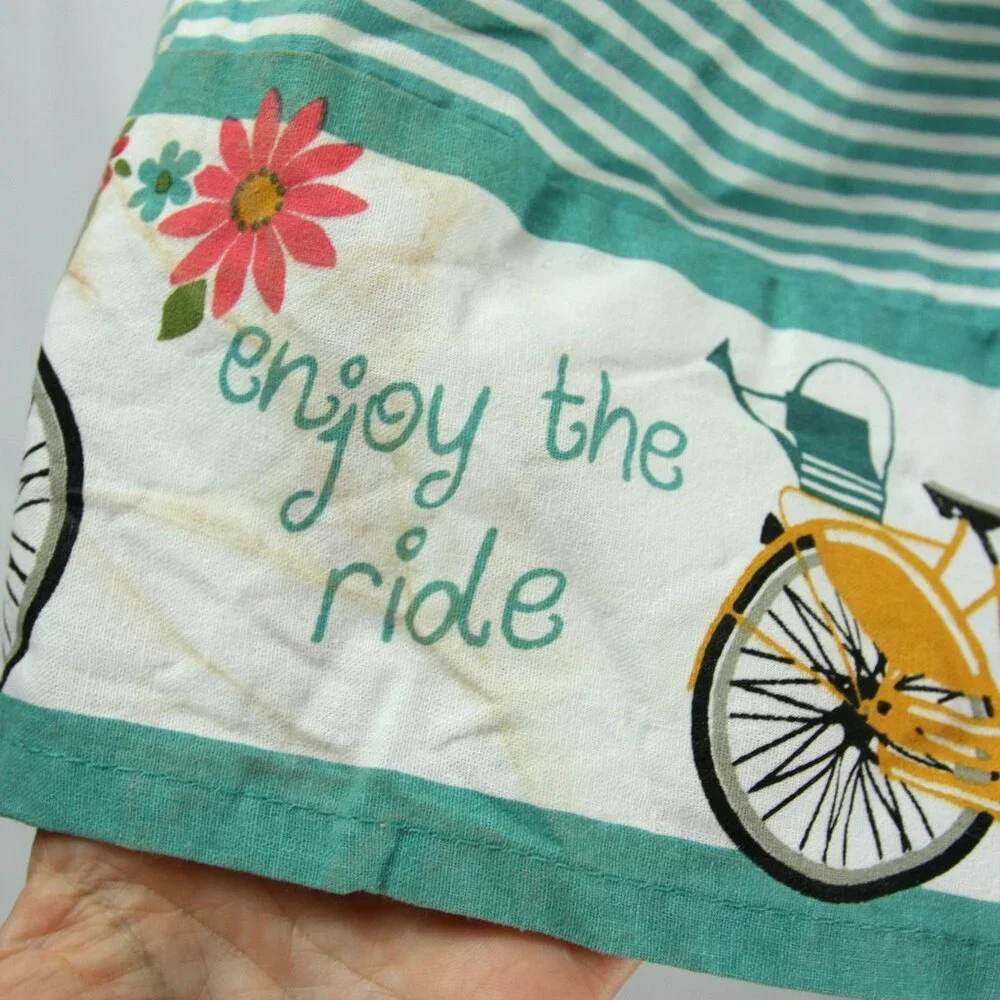 NEW Kay Dee Designs Floral Embroidered Bicycle Stripe Dot Kitchen Bib Full Apron